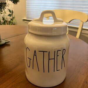 Rae Dunn “GATHER” Ceramic Canister with Lid